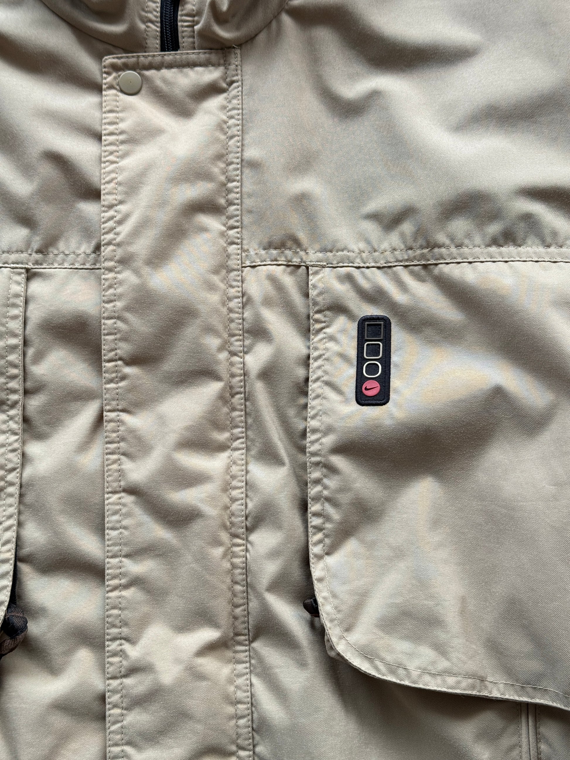 Beige Nike 00's Vintage Puffer Winter Jacket - XL