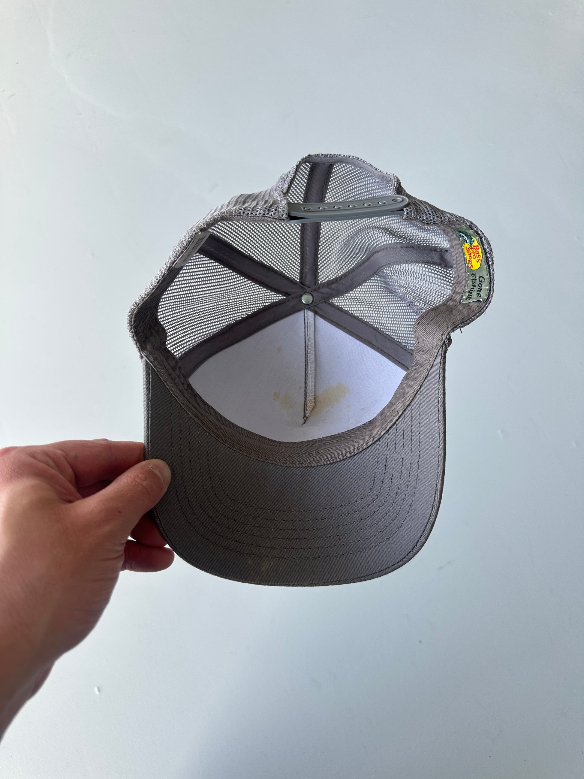 Grey Bass Pro Shops Vintage Trucker Cap