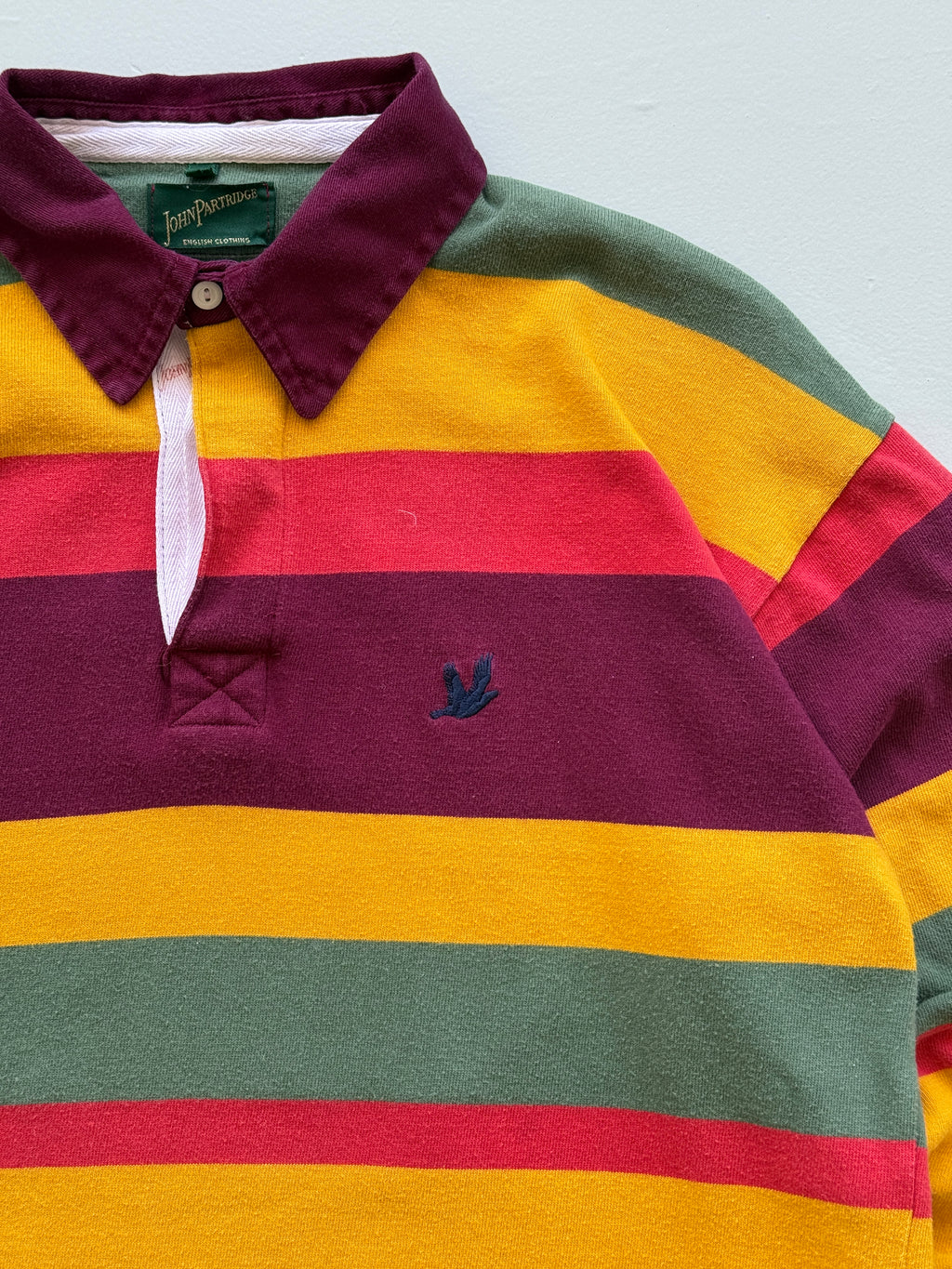 John Partridge English Clothing Striped Vintage Rugby Polo Shirt - Medium