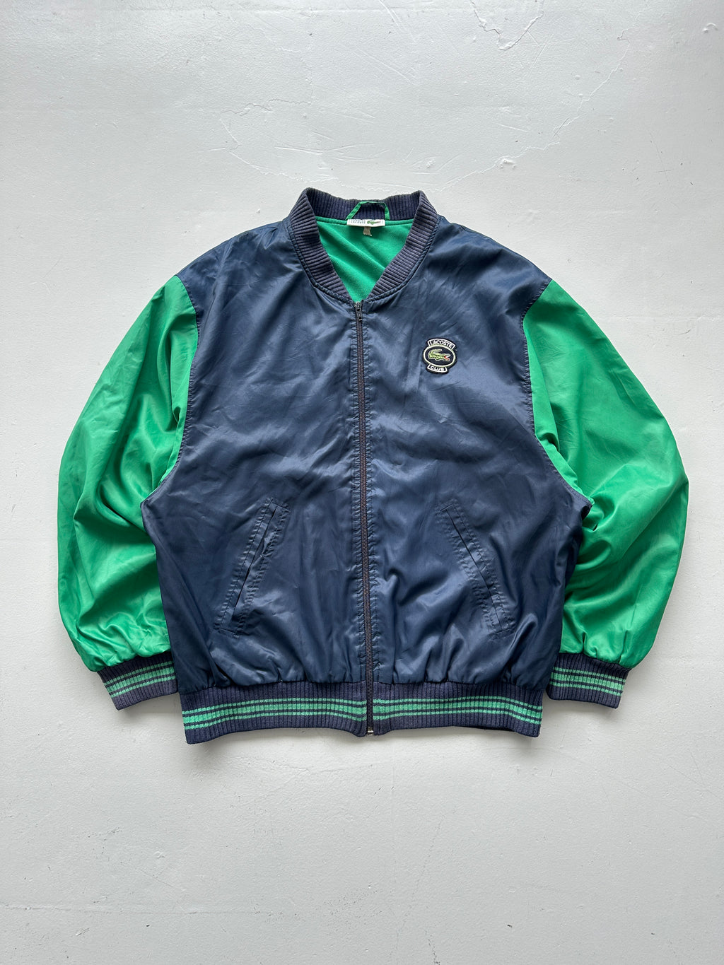 Navy Green Chemise Lacoste 80's Bomber Jacket - Large