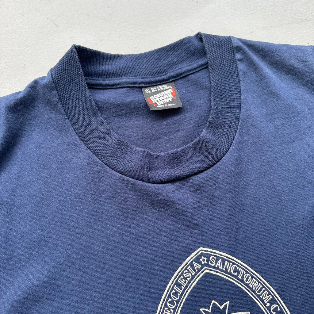 Navy Church Of Holy Apostiles 90s Vintage Boxy T-shirt - XL