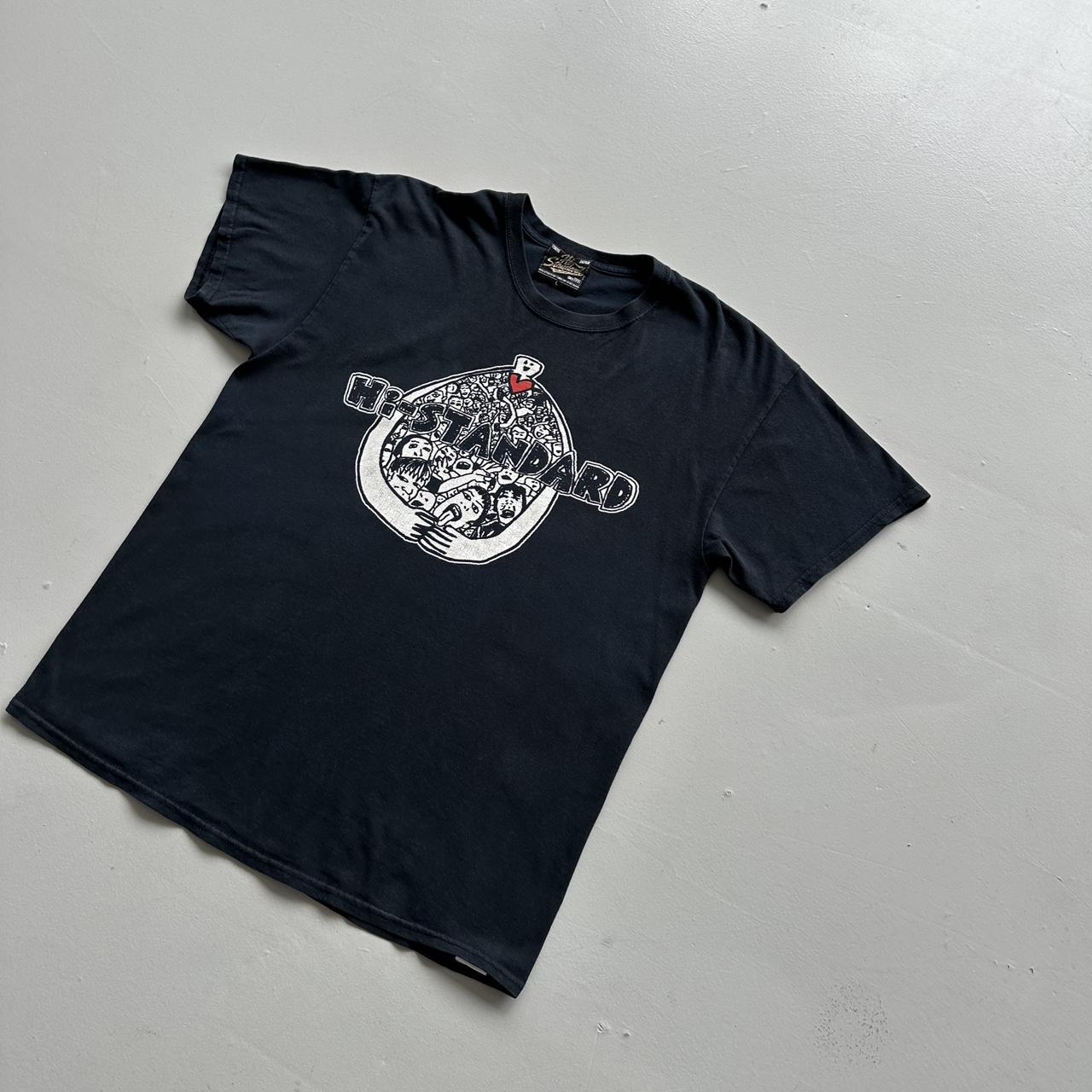 Black Hi-Standard Tokyo Japanese Record Label Rare 90s Vintage Graphic T-Shirt - Large