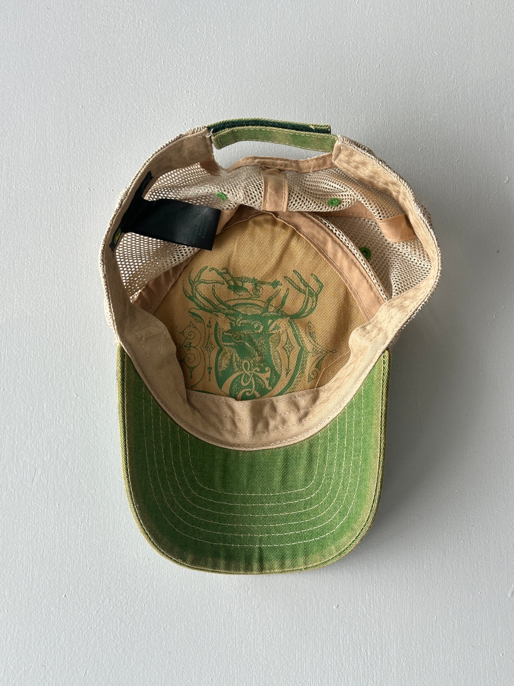 Green / Beige John Deere Vintage Foam and Mesh SnapBack Trucker Cap
