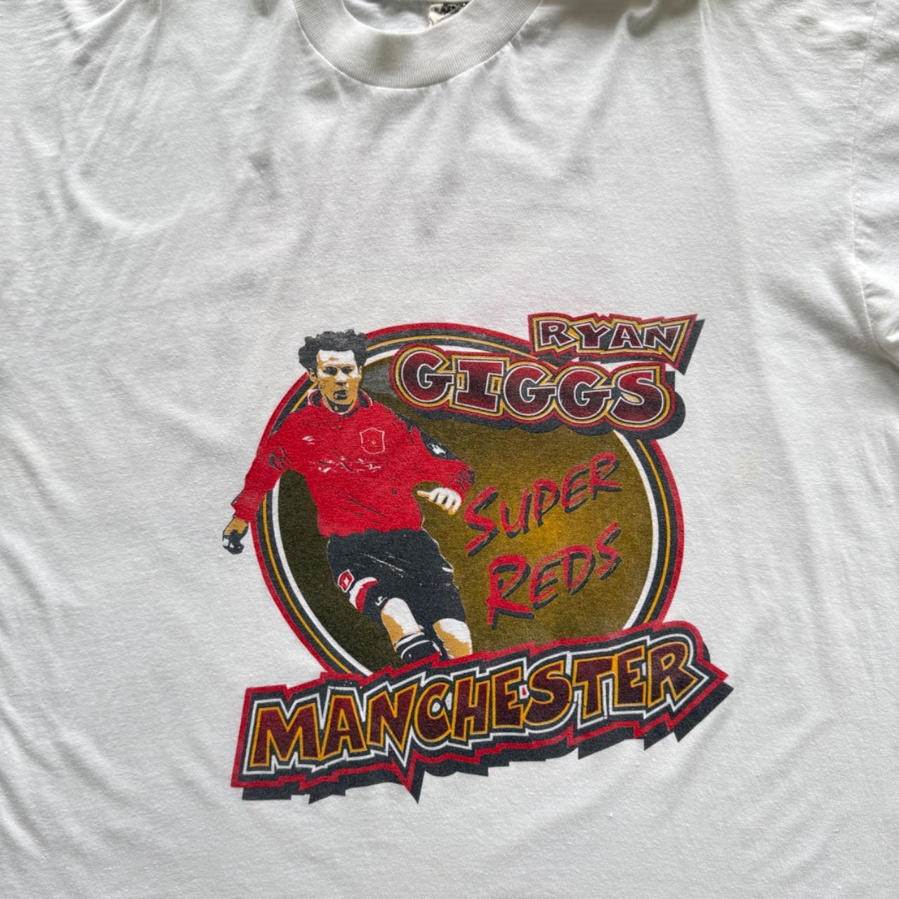 White Ryan Giggs 90s Vintage Manchester United Graphic T-Shirt - XL