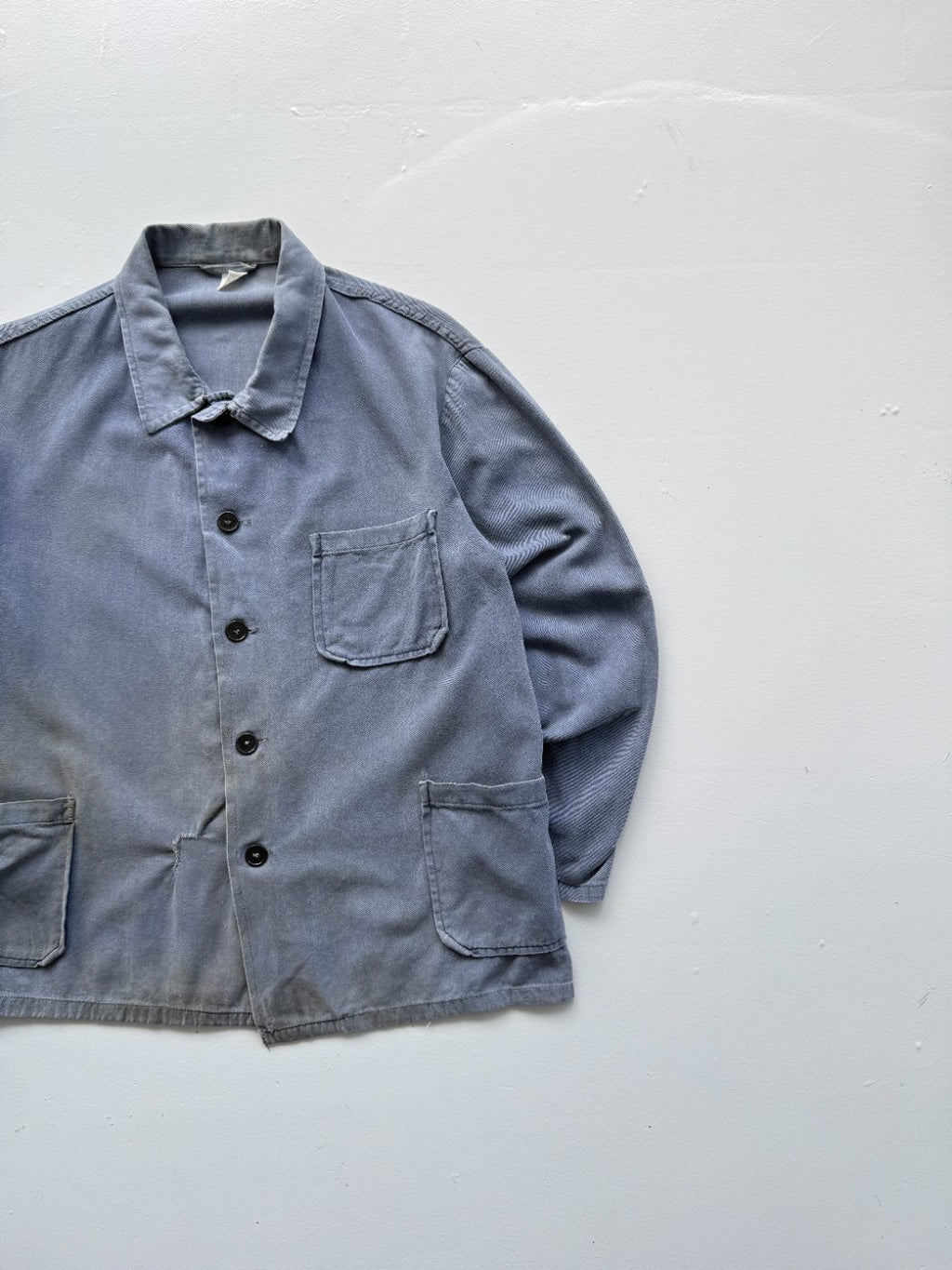 Navy Vintage French Chore 70s Thrashed Workwear CH180 Jacket - Small