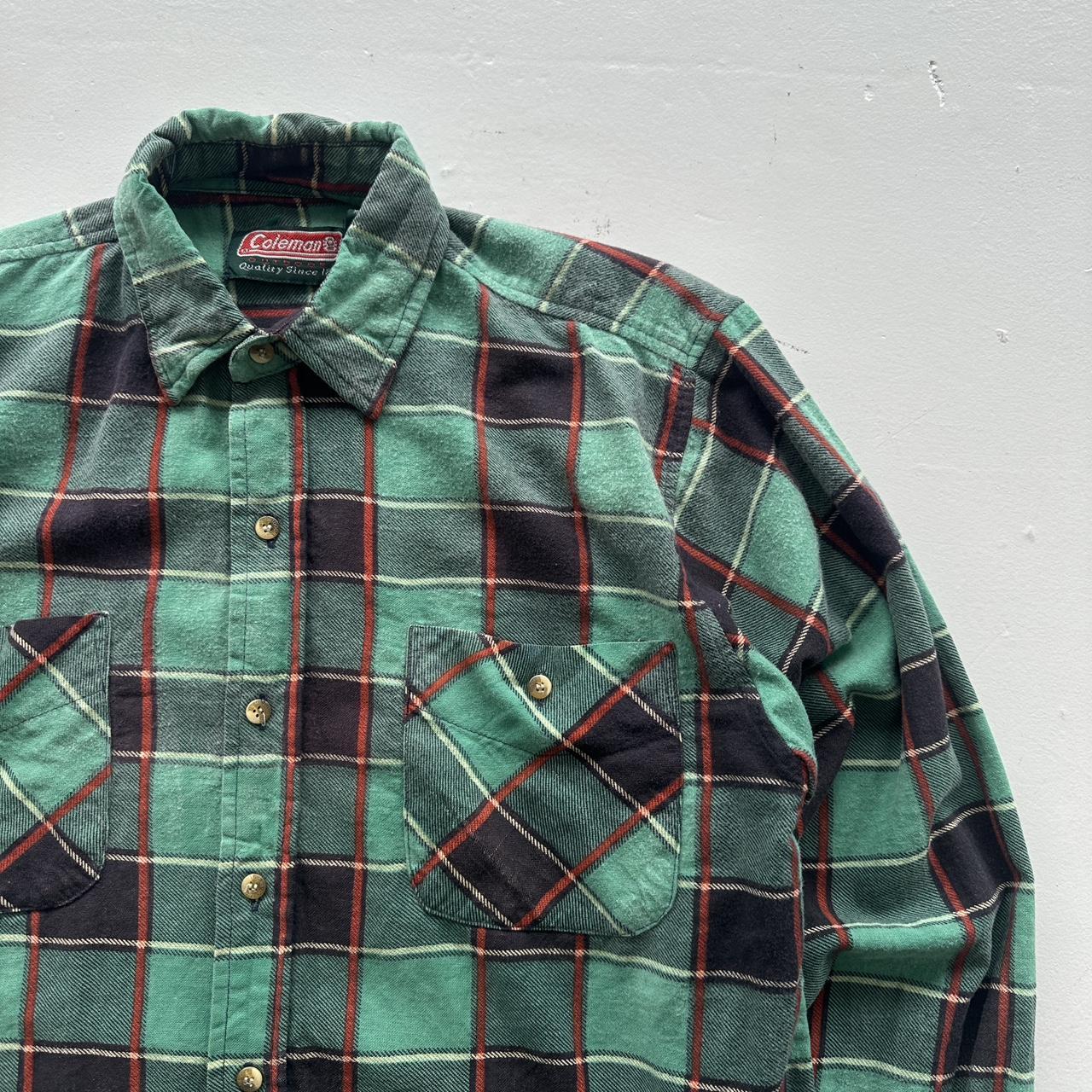 Green Checkered Coleman 90s Vintage Long sleeve - Medium
