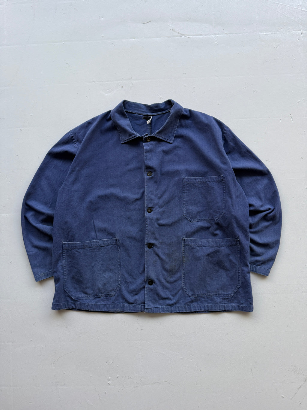 Herringbone Twill Navy French Workwear 80’s Vintage Chore Jacket CH027 - 2XL