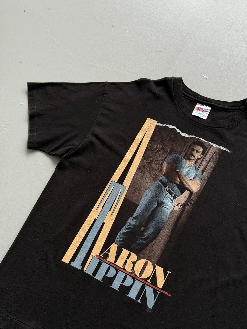 Black Aaron Tippin 90's Vintage Single Stitch Graphic T-Shirt - XL