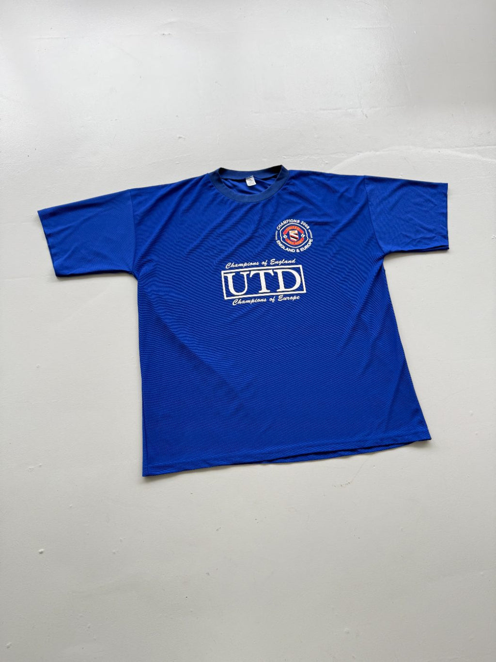 Manchester United Champions of England & Europe 2008 Vintage Football T-Shirt -