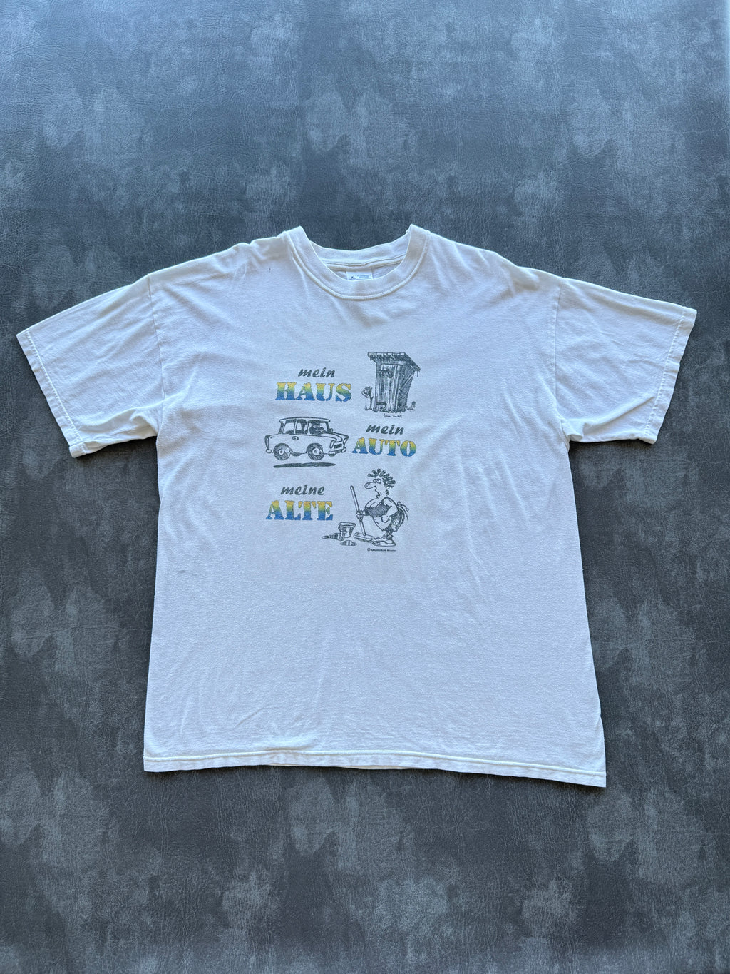 Screen Stars German Cartoon Graphic 90's Vintage T-Shirt - XL