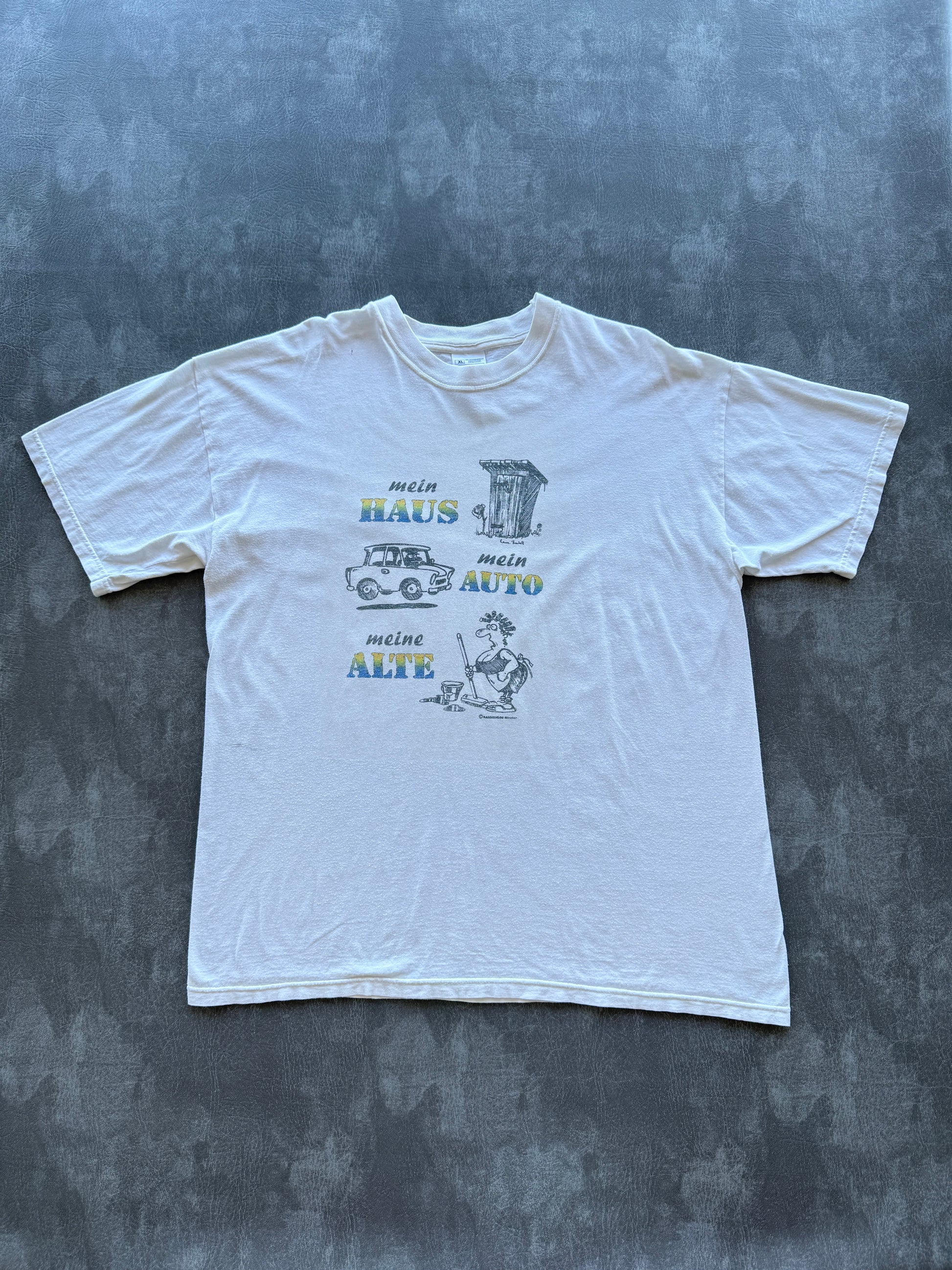 Screen Stars German Cartoon Graphic 90's Vintage T-Shirt - XL