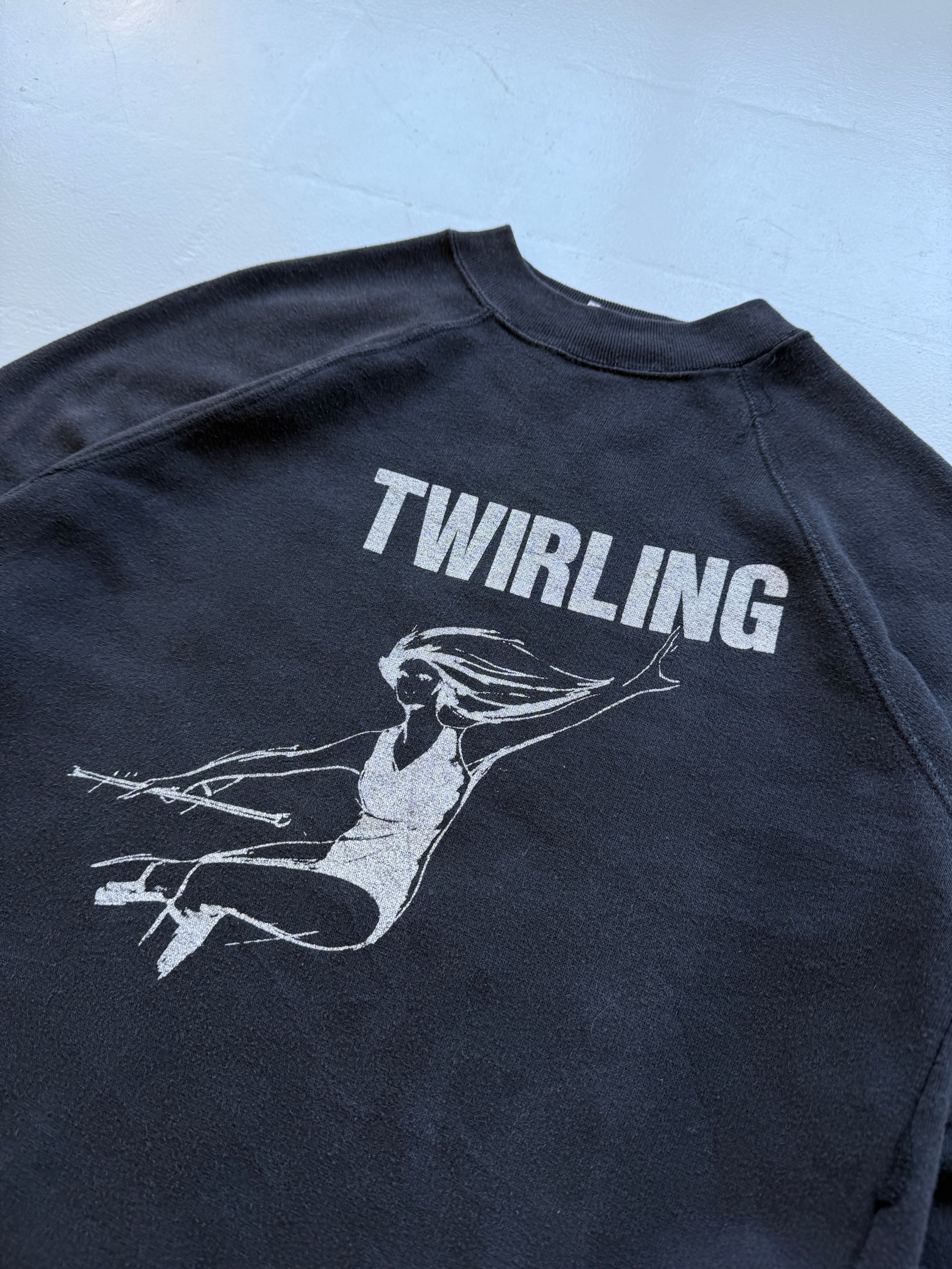 Black Twirling 90's Vintage Graphic Sweatshirt Jumper - Small