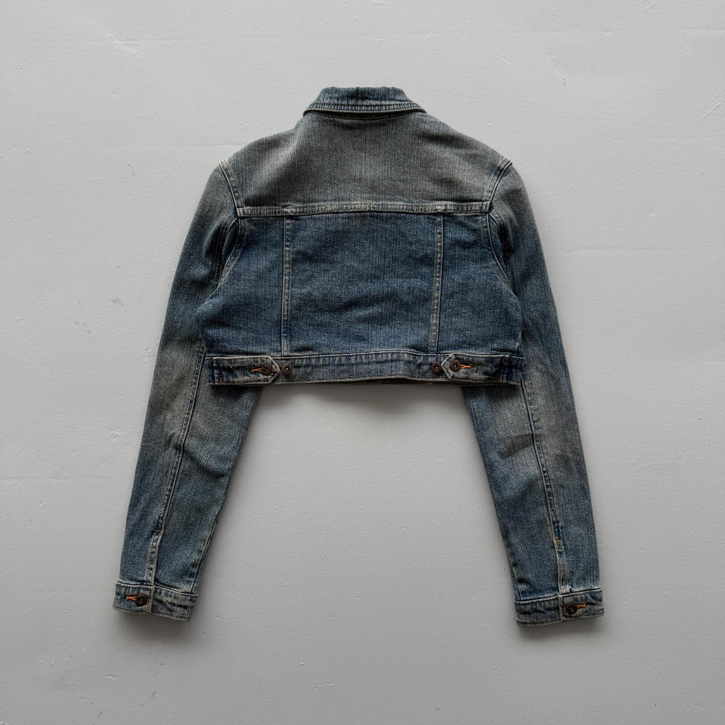 Lee Cropped Denim Vintage Y2K Jacket - Womens Size 8