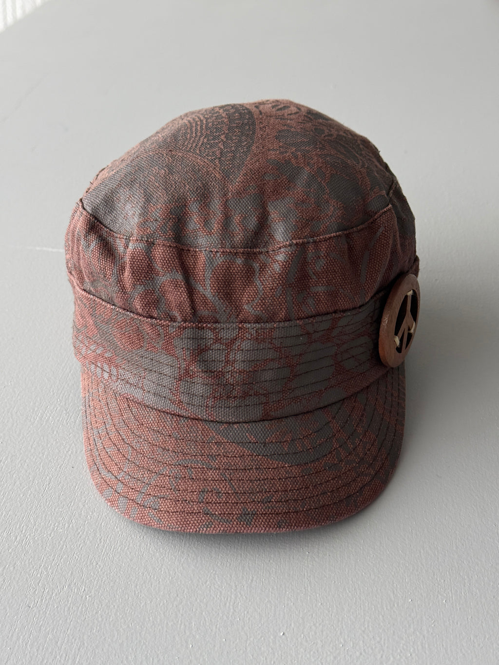 Brown O'neill Y2K Cadet Cap Military Style 00's Grunge Aesthetic