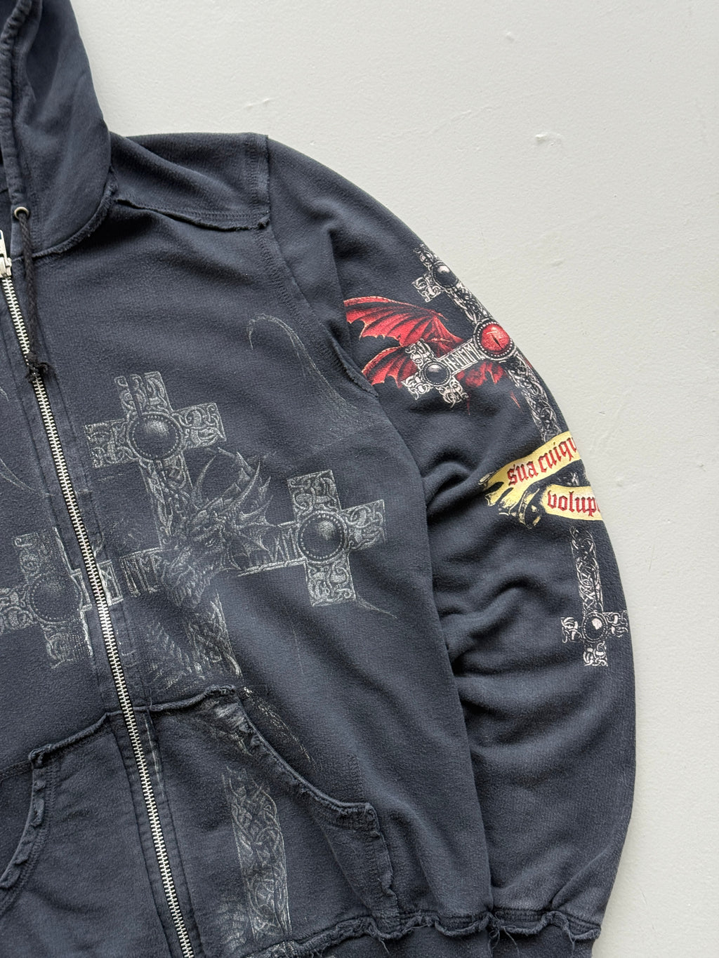 Alchemy England Dragon Cross Y2K Vintage Zip Hoodie - Women's 8-10 / XS