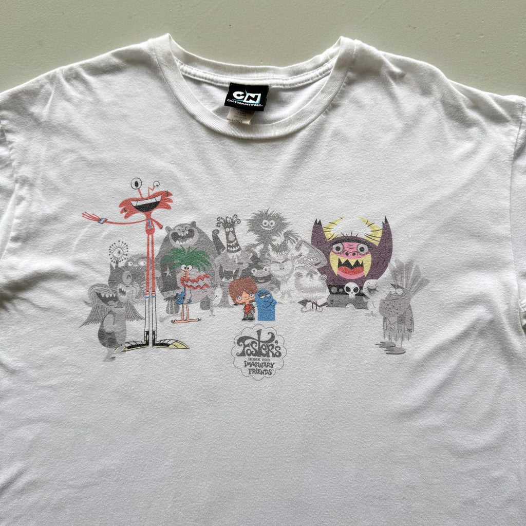White Cartoon Network Fosters Imaginary Friends 00s Y2K Vintage Graphic T-Shirt - Large