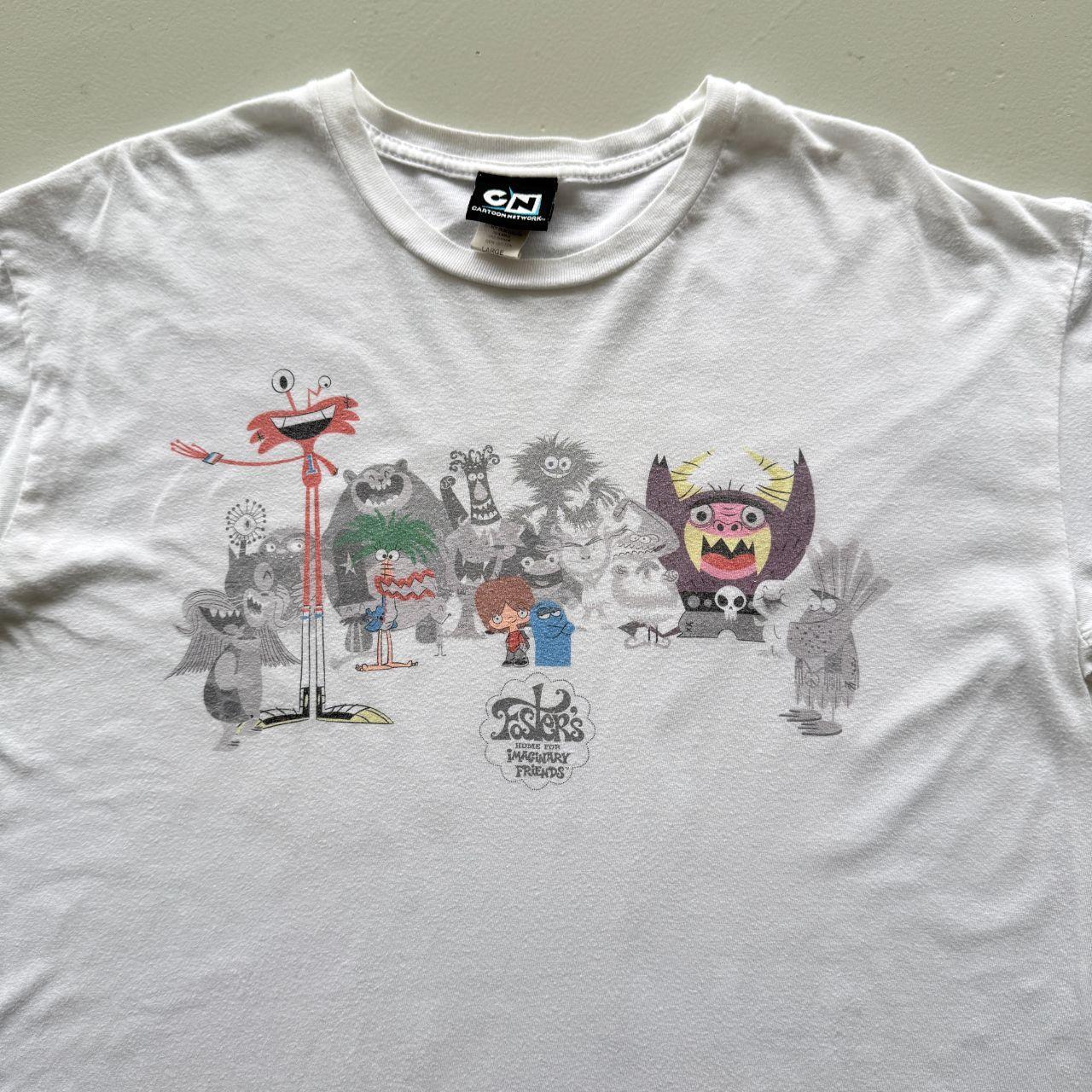 White Cartoon Network Fosters Imaginary Friends 00s Y2K Vintage Graphic T-Shirt - Large