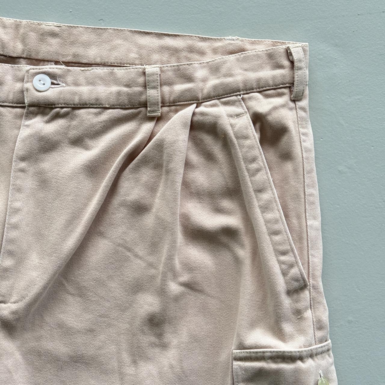 Pale Pink Camel Cotton 90’s Cargo Shorts - 36"