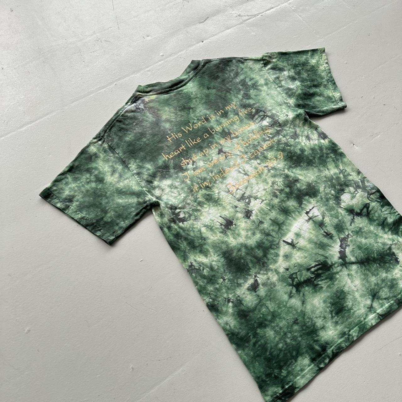 Green Tie Dye Jesus Freak 00s Vintage Graphic T-Shirt - Small
