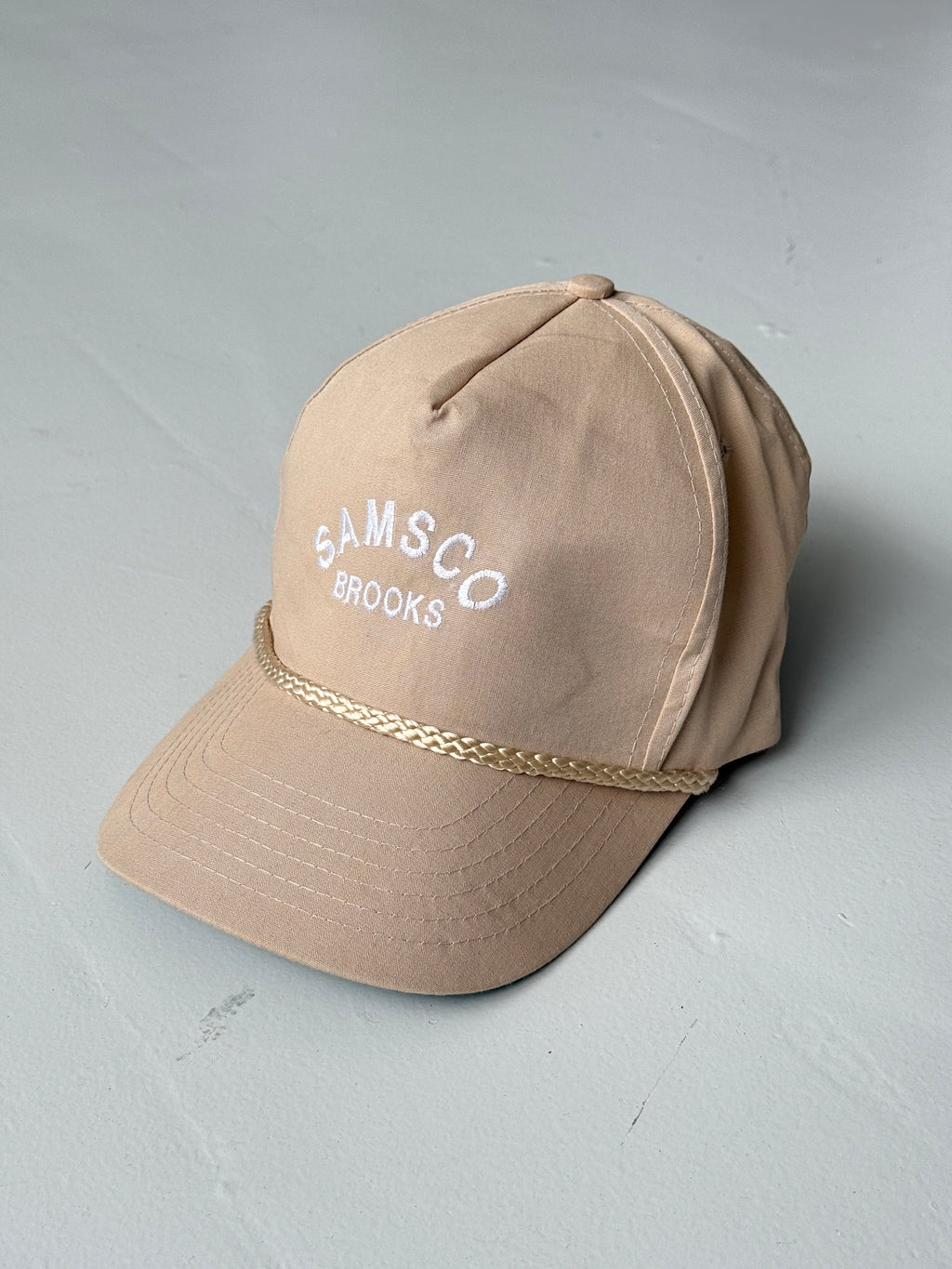 Cream Samsco Brooks Vintage Cotton SnapBack Trucker Cap