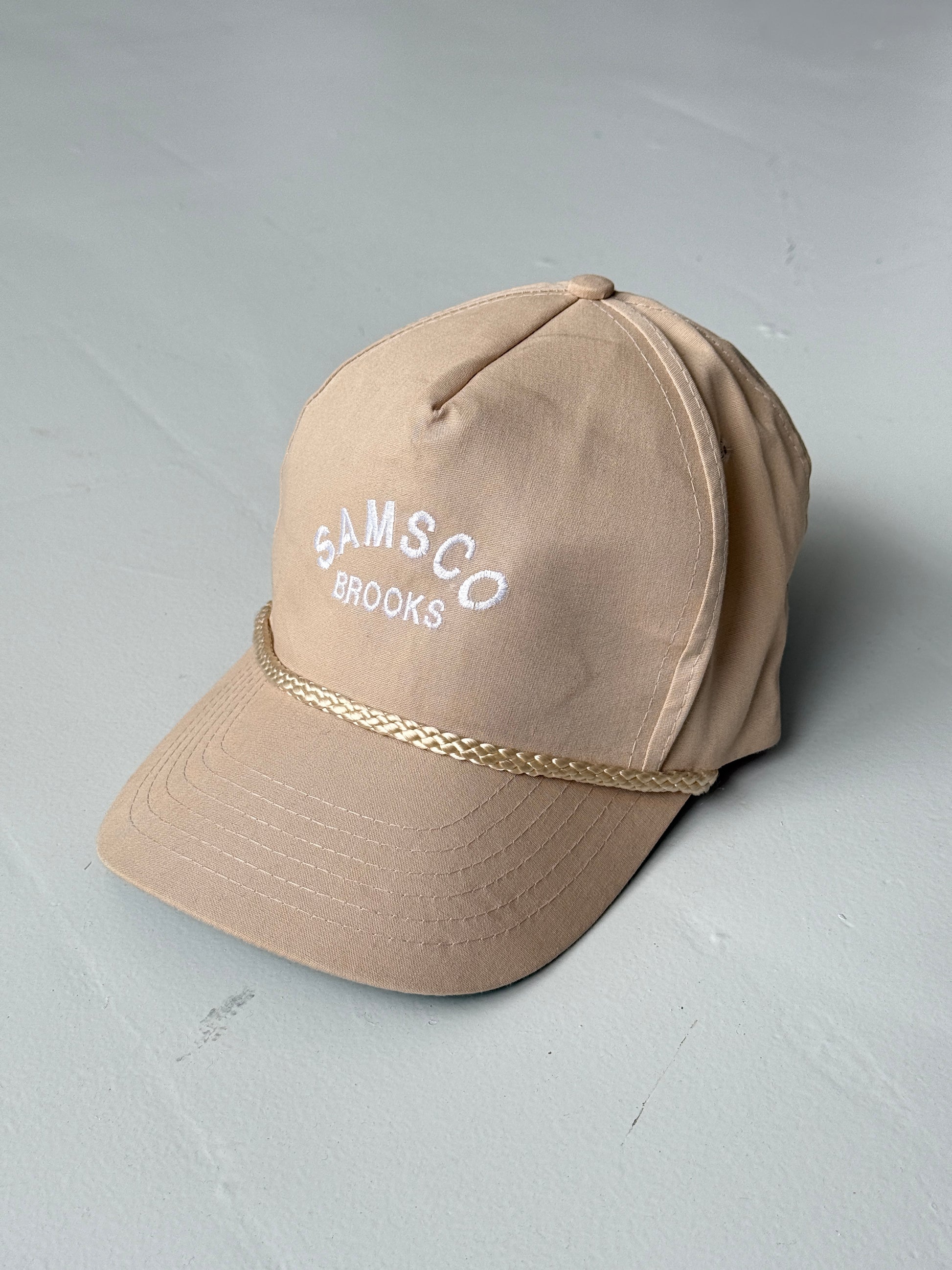 Cream Samsco Brooks Vintage Cotton SnapBack Trucker Cap