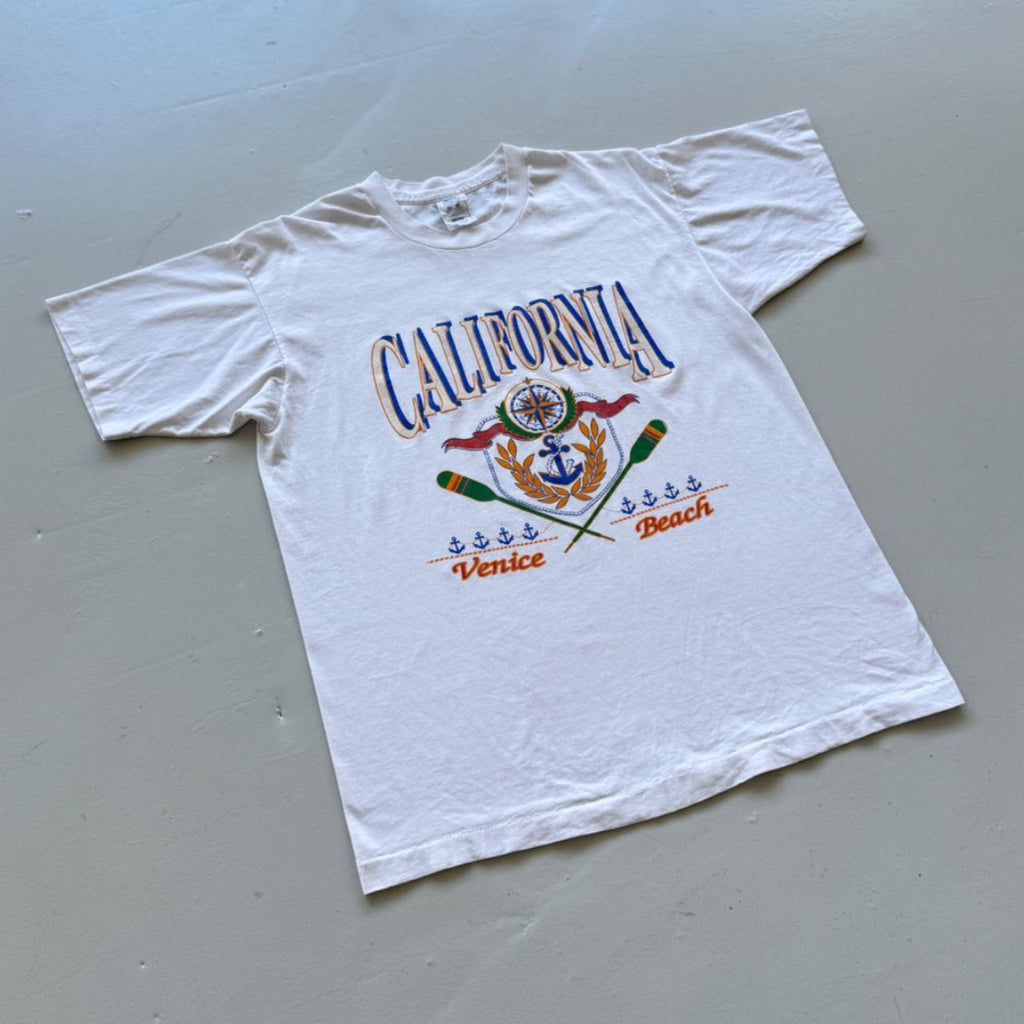 White Venice Beach California Vintage 90s T-shirt - XL