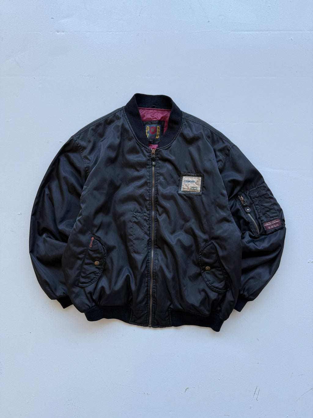 Black CWD 90's Vintage Bomber Jacket - Large
