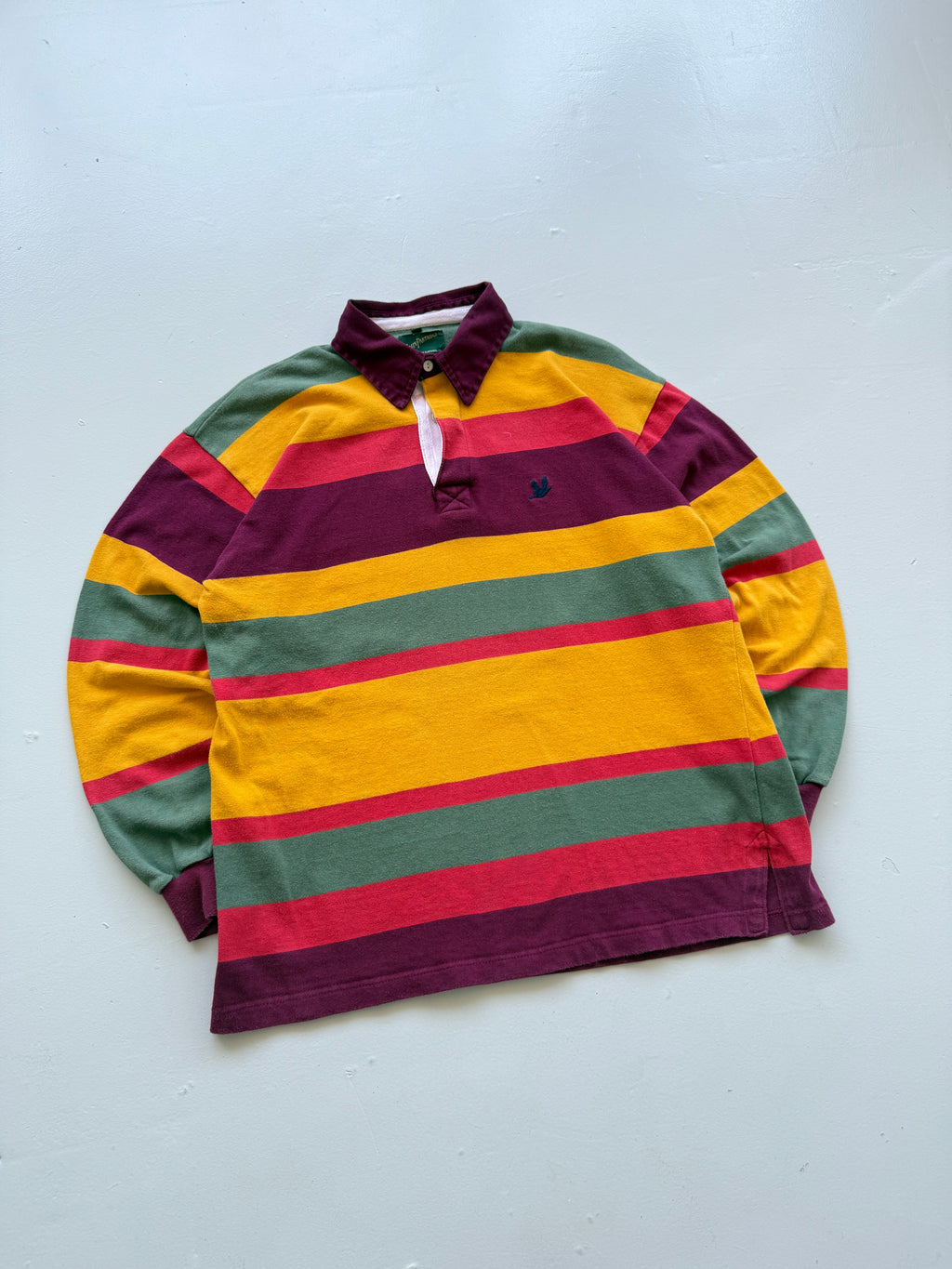 John Partridge English Clothing Striped Vintage Rugby Polo Shirt - Medium
