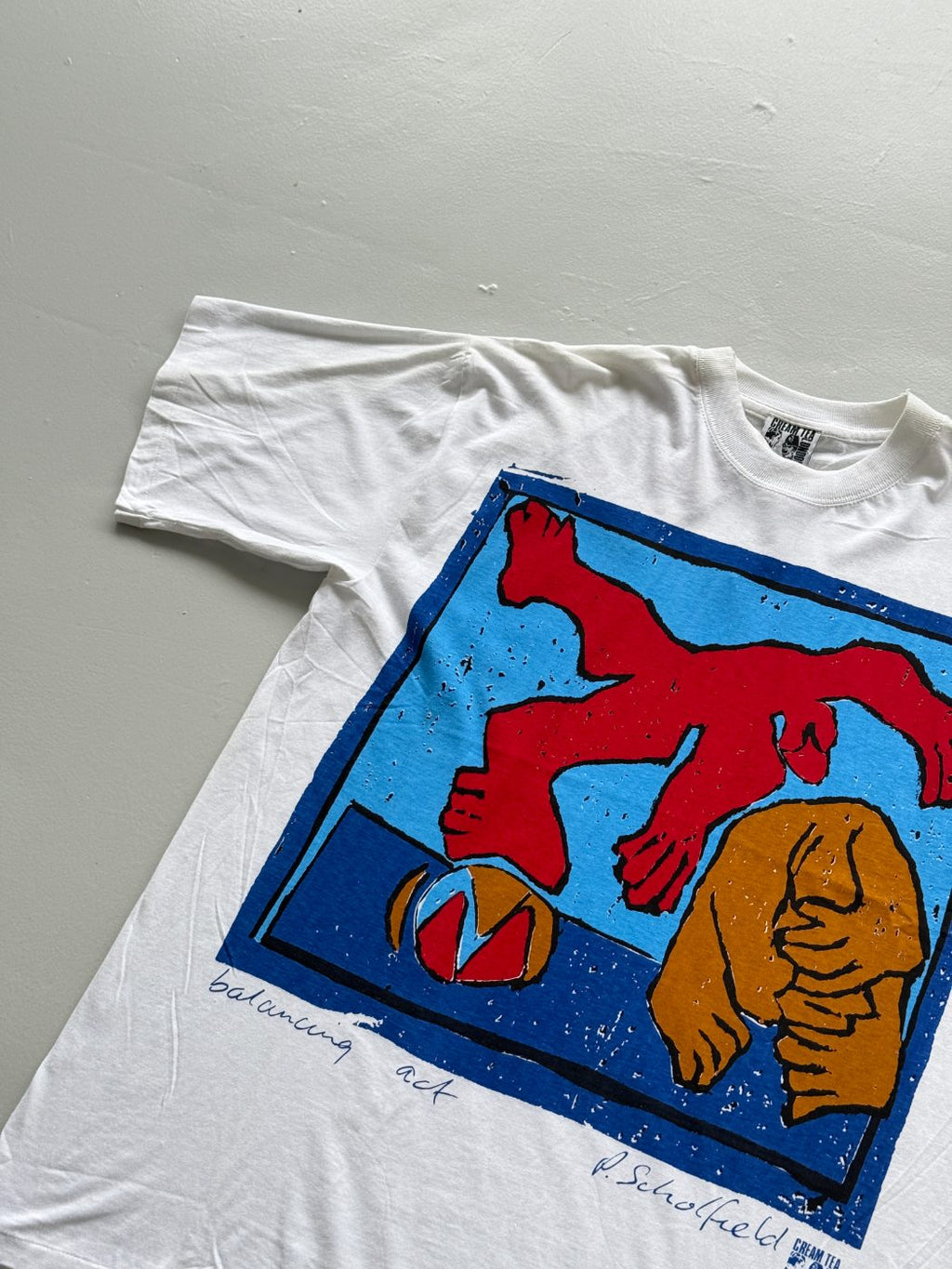 Cream Tea London 'Balancing Act' R. Schofield 90's Vintage Graphic T-Shirt - XL