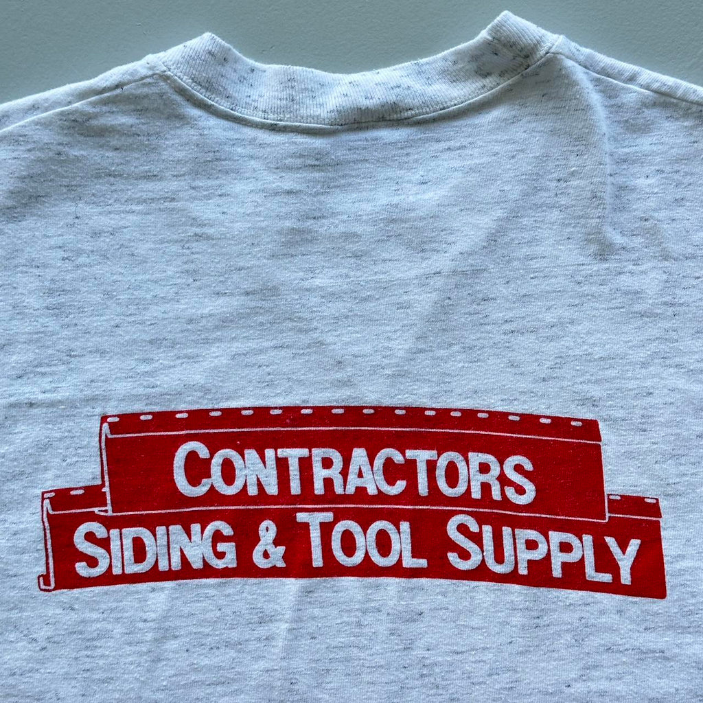 Grey Side Swiper Contractor Vintage 90s T-shirt - XL