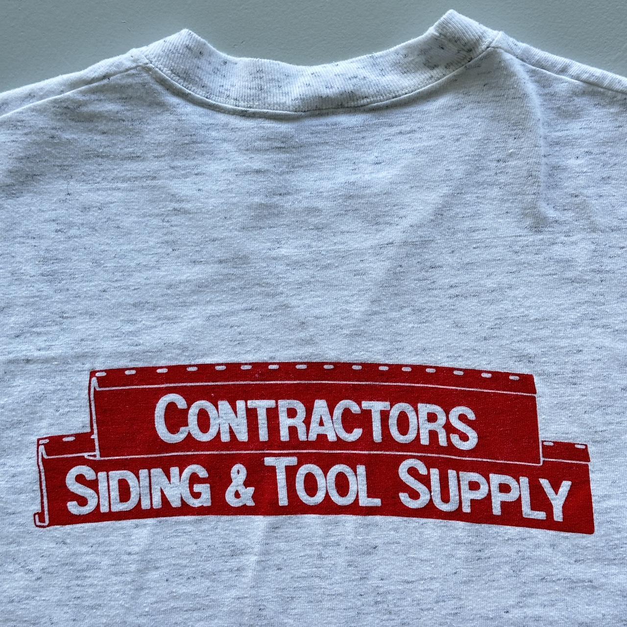 Grey Side Swiper Contractor Vintage 90s T-shirt - XL