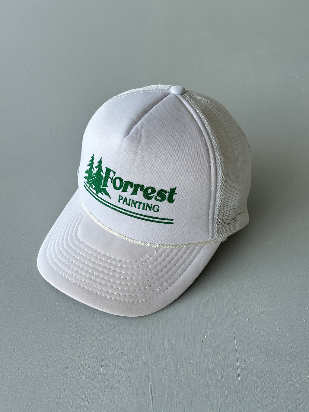 White Forrest Painting 90's Vintage Foam and Mesh SnapBack Trucker Cap