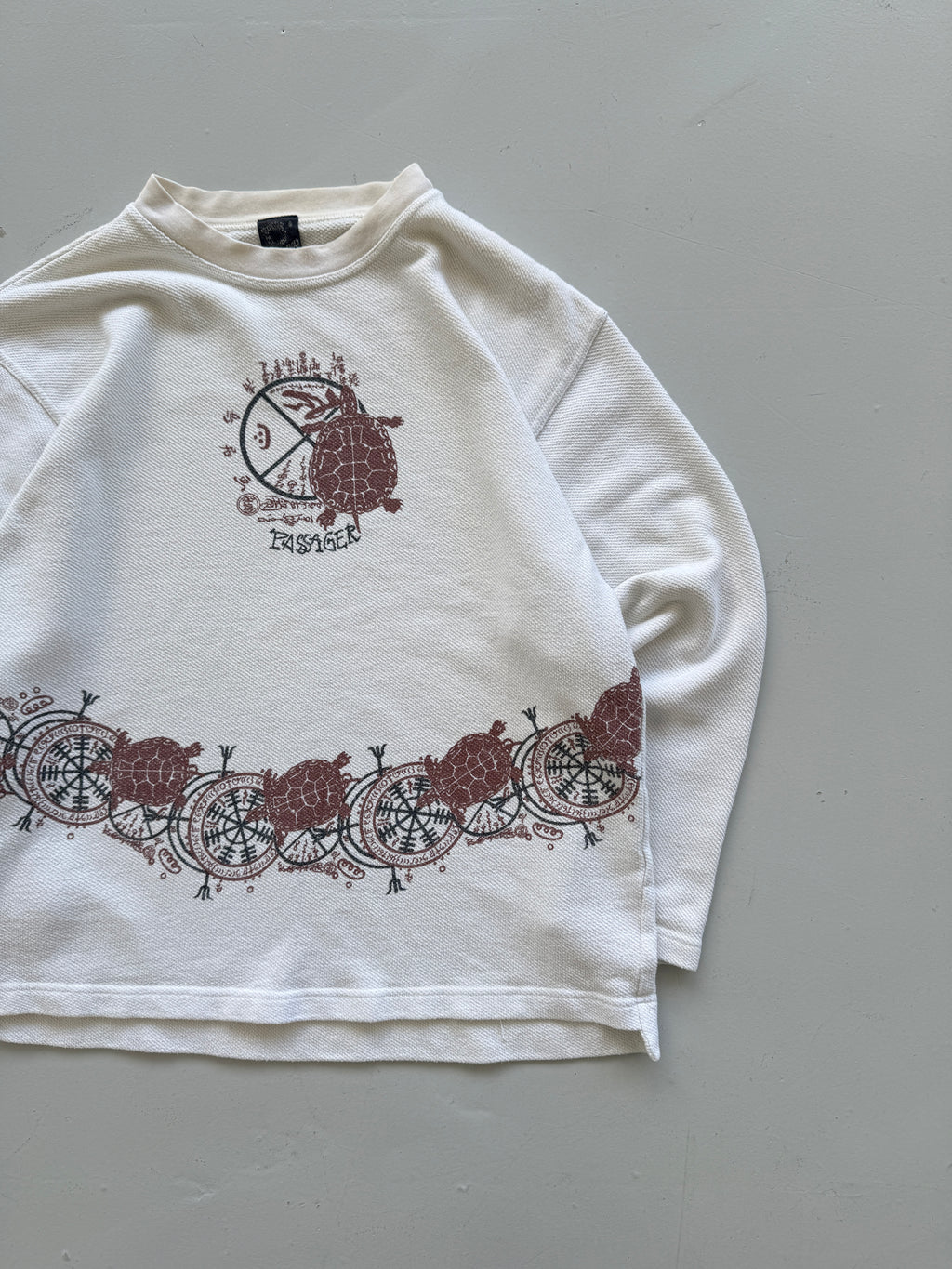 White Passenger 90's Vintage Surfer Graphic Sweatshirt Jumper - Large