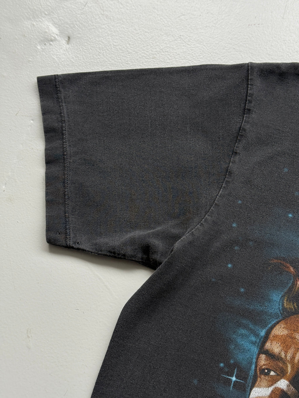 Faded Black Native American Chief 90's Vintage Graphic T-Shirt - Medium