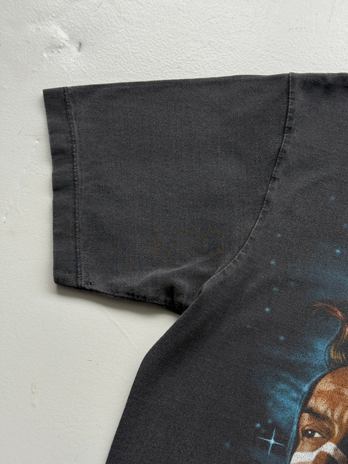 Faded Black Native American Chief 90's Vintage Graphic T-Shirt - Medium