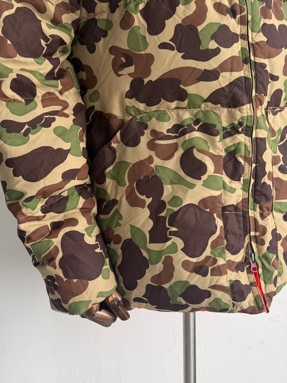 Cabela's Camo & Blaze Orange Reversible 80's Vintage Hunting Puffer Jacket - XL