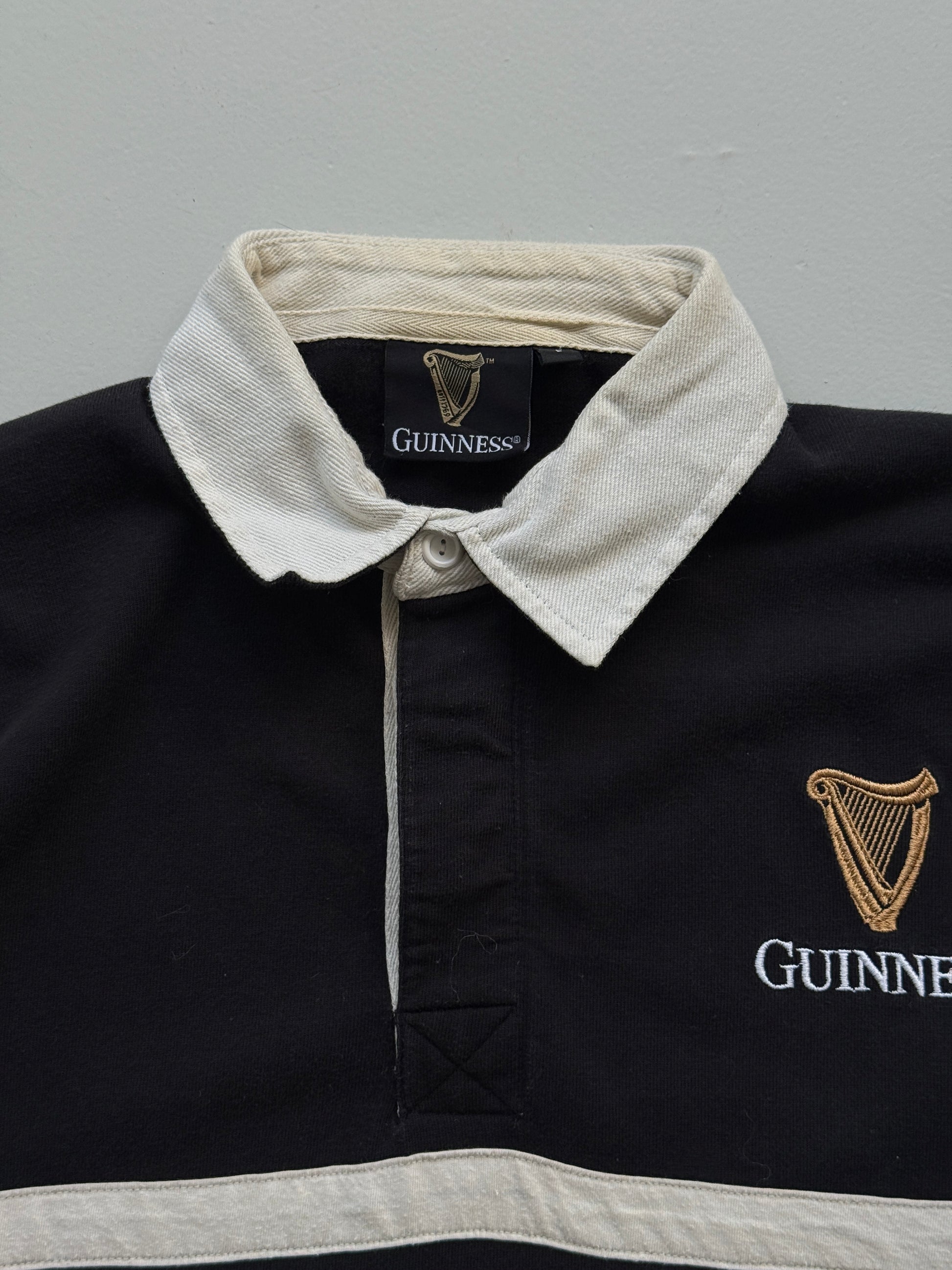Guinness Harp Logo Vintage Rugby Polo Shirt - Large