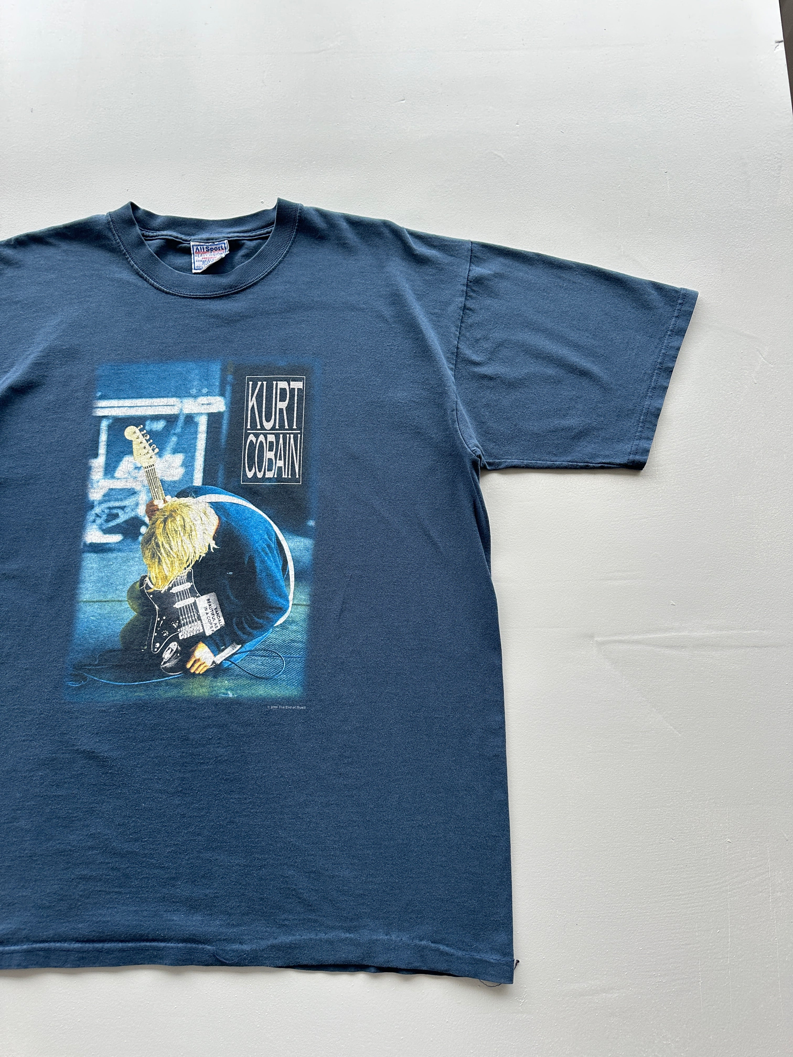 Navy Kurt Cobain Nirvana 2000 AllSport Vintage T-shirt - XL