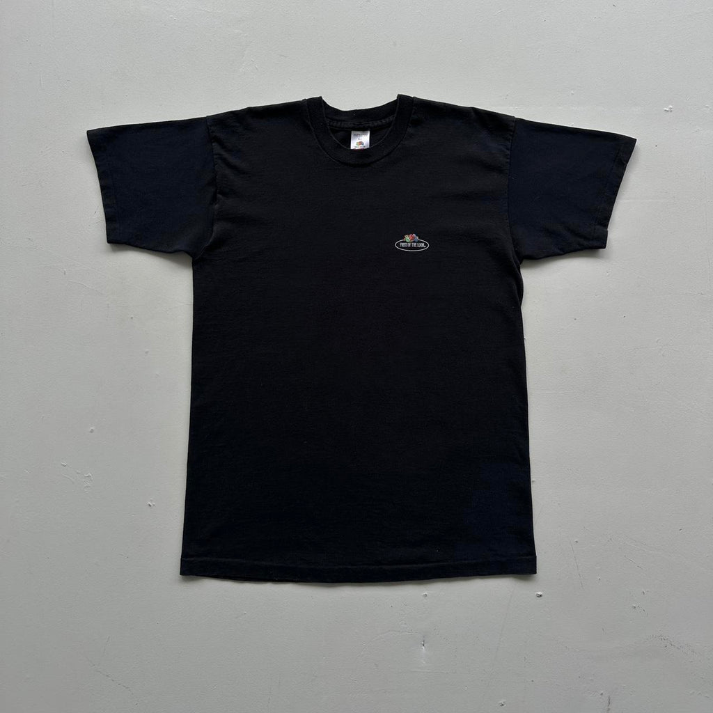 Fruit Of The Loom Black Blank 90s Vintage T-shirt - Large