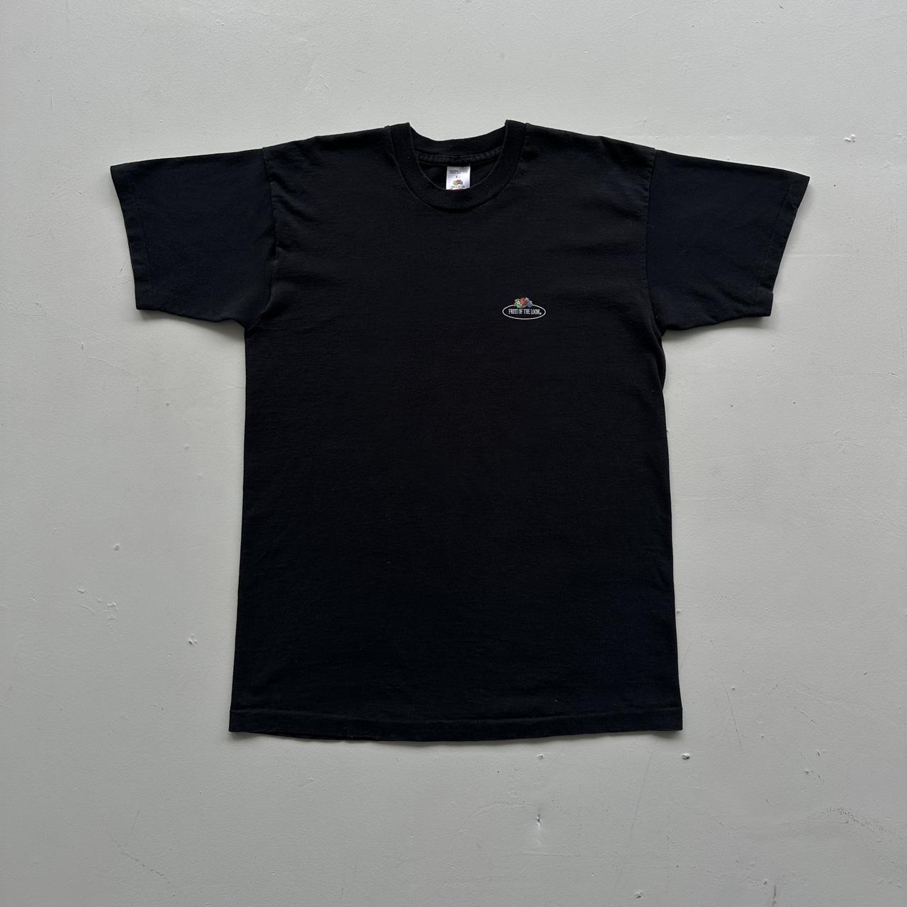 Fruit Of The Loom Black Blank 90s Vintage T-shirt - Large