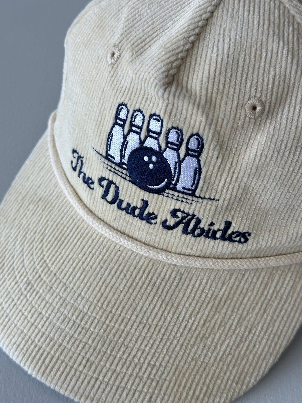 Cream The Dude Abides The Big Lebowski Bowling SnapBack Trucker Cap