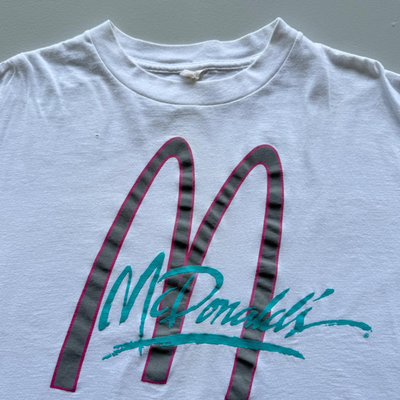 White McDonald's 80s Cropped Vintage T-shirt - Large