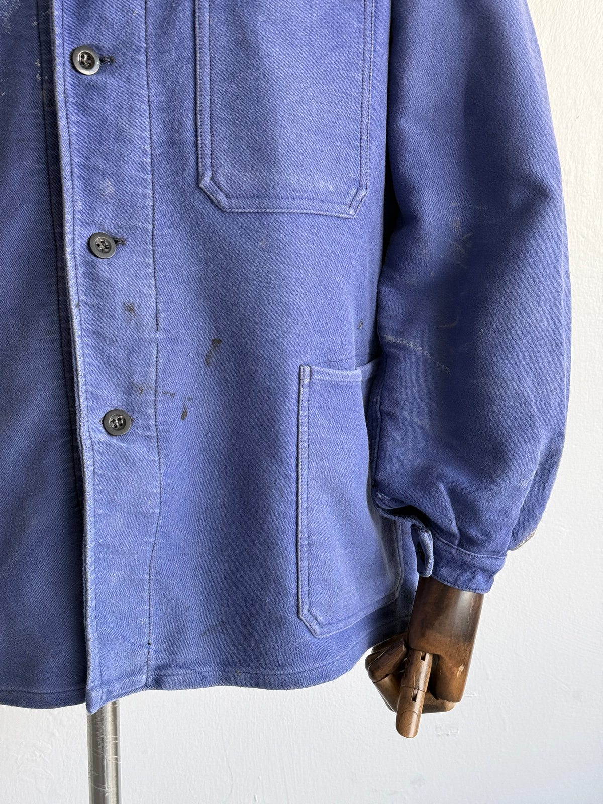 Faded Blue French 1960s Vintage Workwear Chore Jacket CH475 - Medium