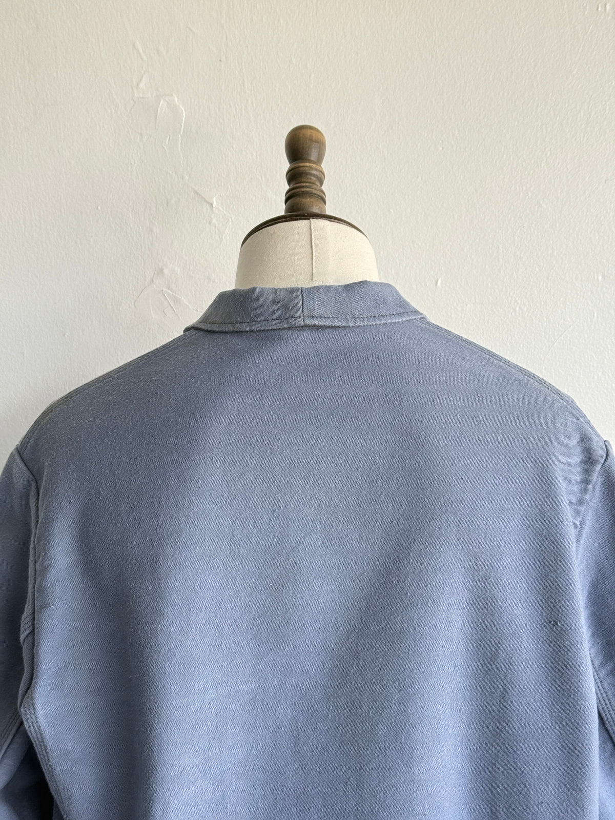Faded Blue Moleskin German Made 60's Vintage Workwear Chore Jacket CH472 - Large