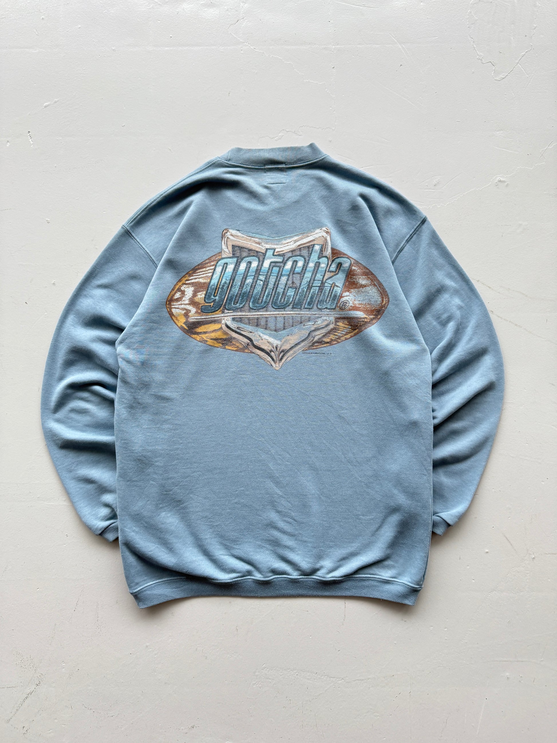 Blue Gotcha 90's Vintage Surfer Graphic Sweatshirt Jumper - Medium