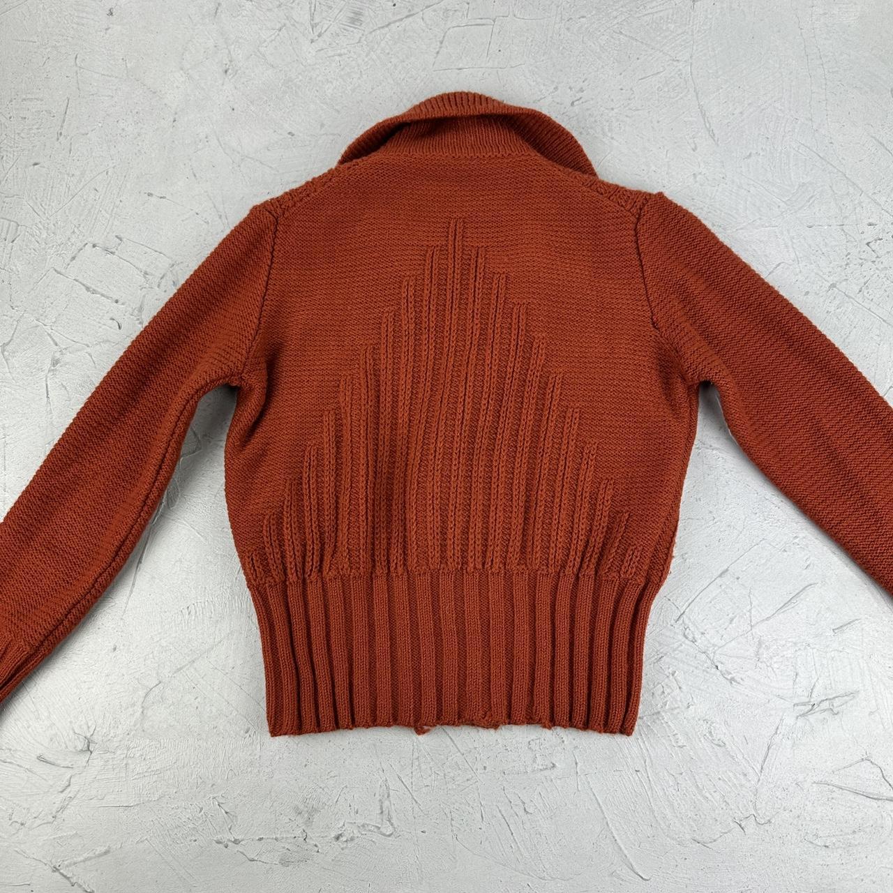 Vintage Knitted Y2K Orange Top - Small Size 8