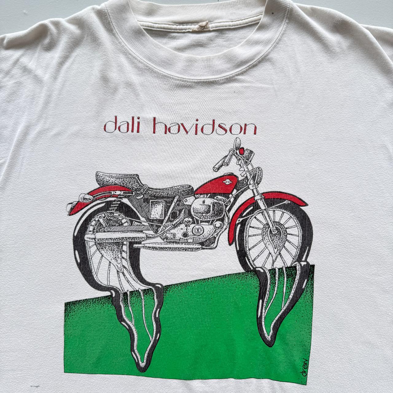 White Dali Havidson Salvador Dali / Harley Davidson Vintage 90's Art T-shirt - XL