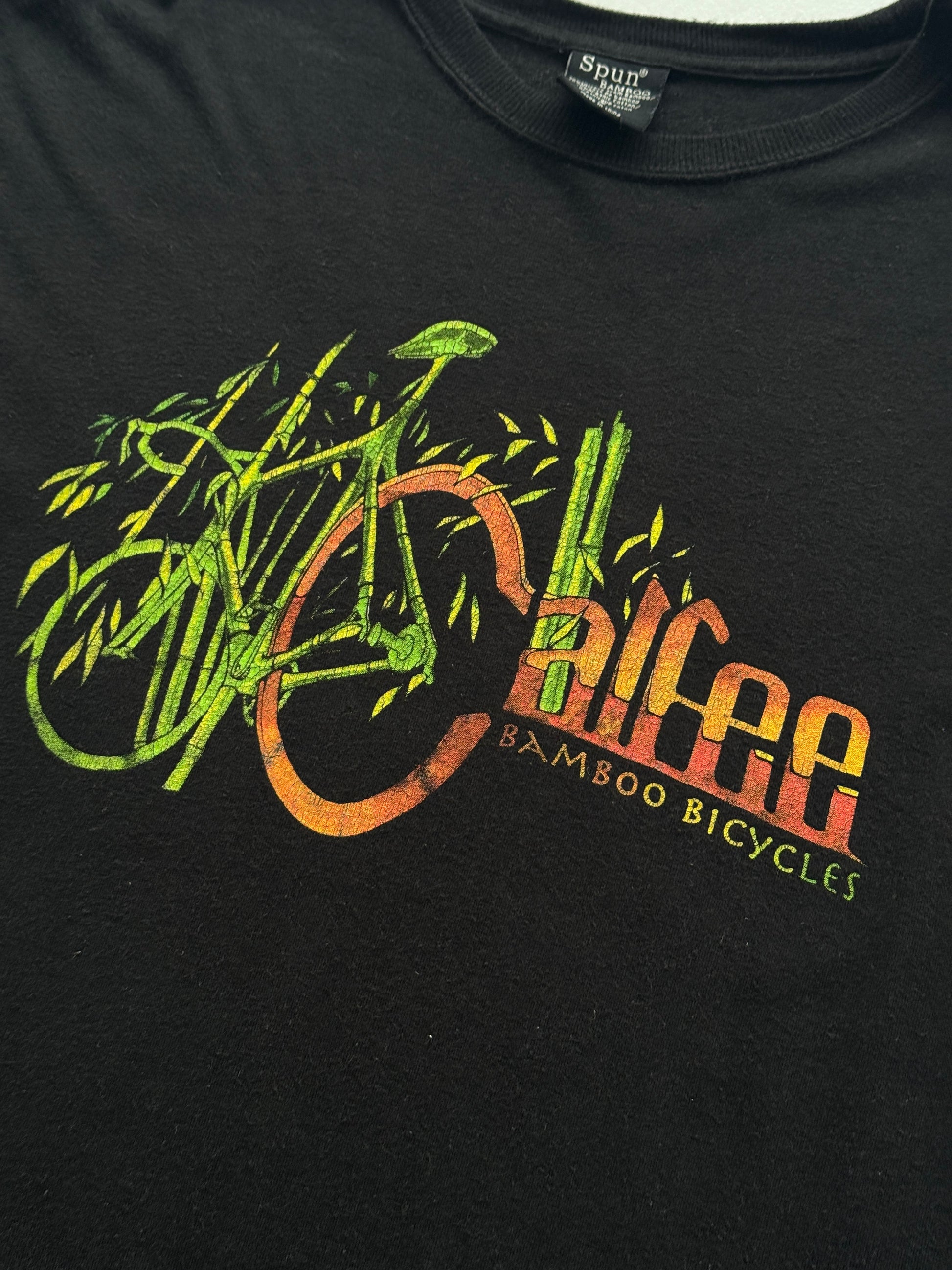 Black Bamboo Bicycles 00's Vintage Graphic Tourist T-Shirt - Small