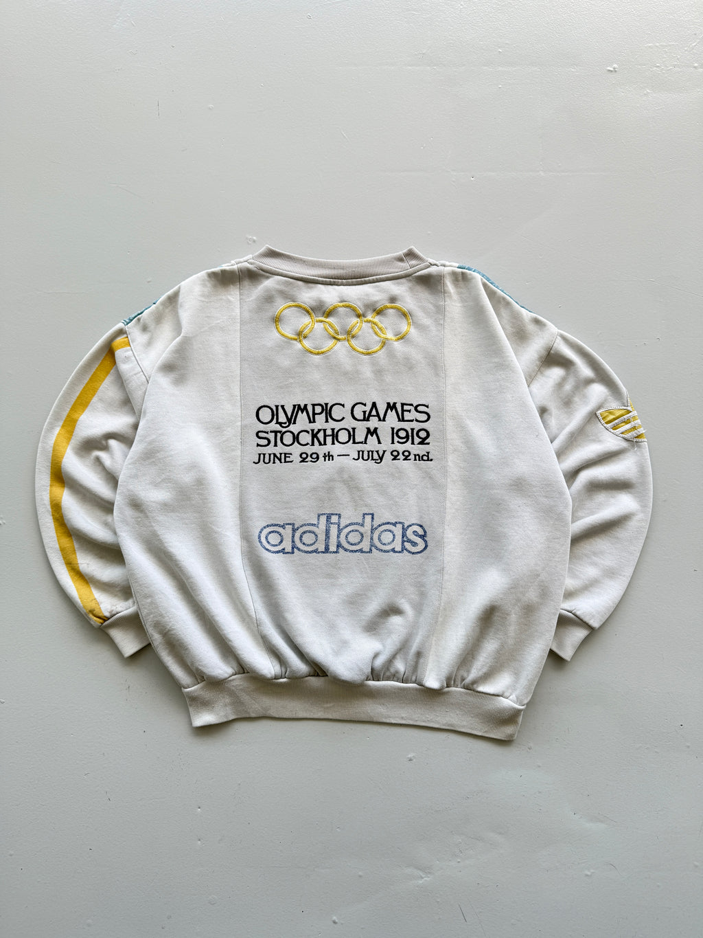 White Adidas 70's Vintage Munich Olympics Graphic Sweatshirt Jumper - Medium