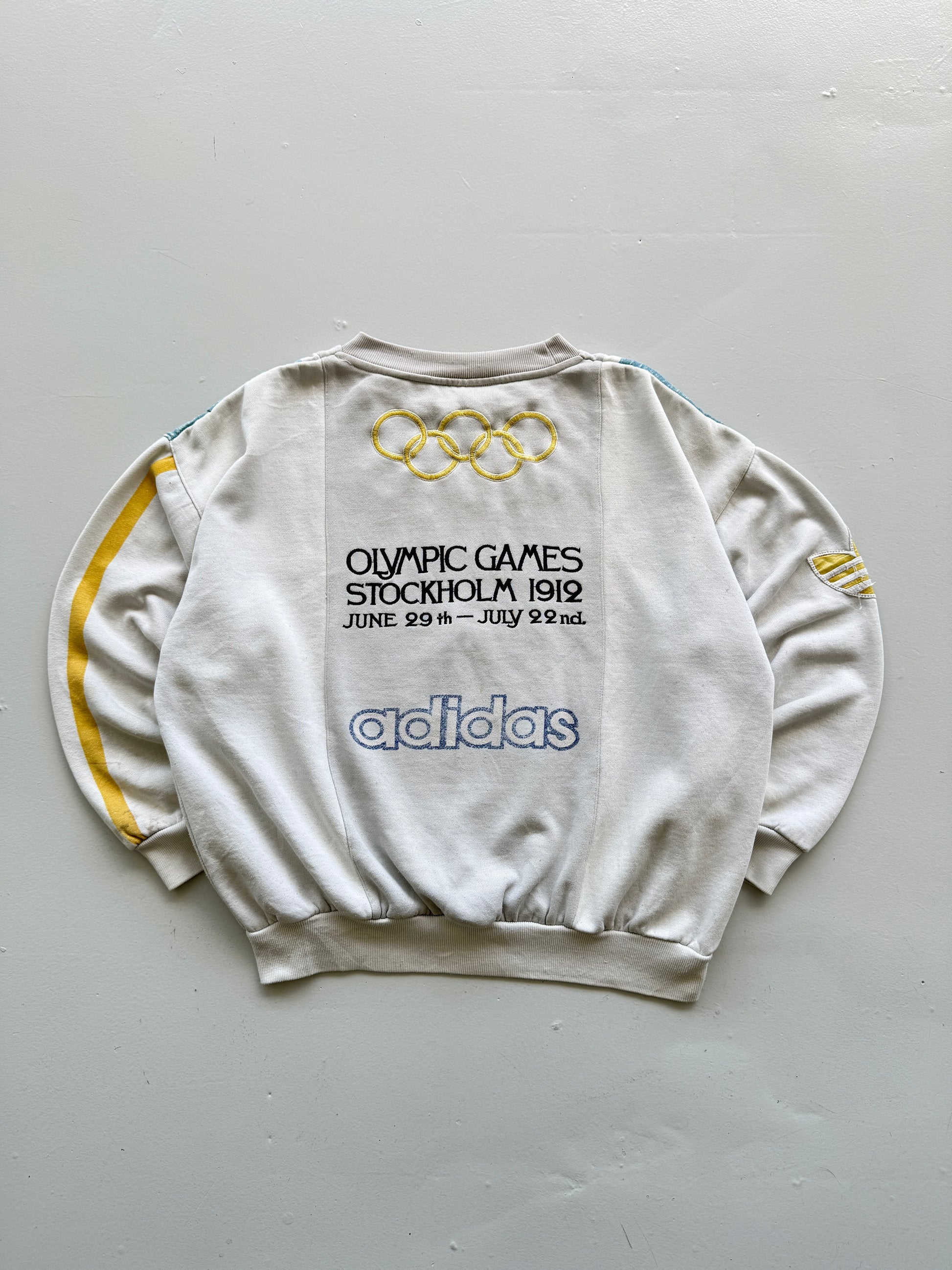 White Adidas 70's Vintage Munich Olympics Graphic Sweatshirt Jumper - Medium